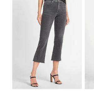 High waisted crop flare jeans